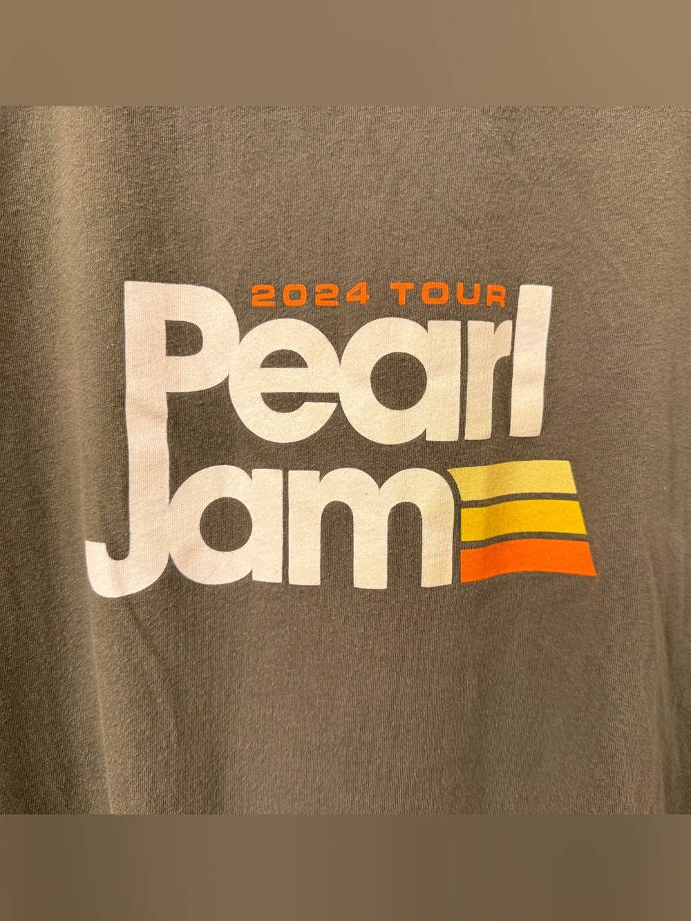 🎫 Pearl Jam 2024 Tour Authentic Concert Merch T-Shirt, XL Olive Green 🎫 - Picture 2 of 4